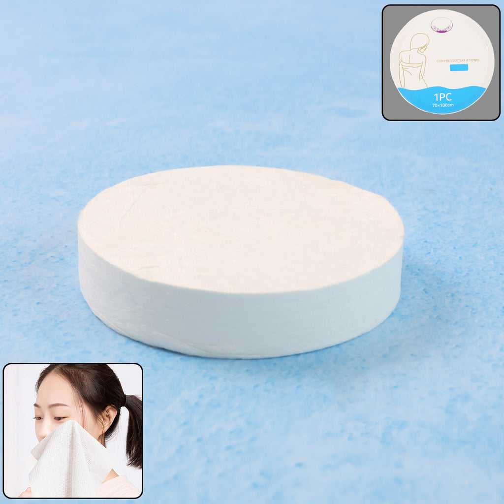 Compressed Travel Bath Towel - (1 Pc  70x10 Cm)