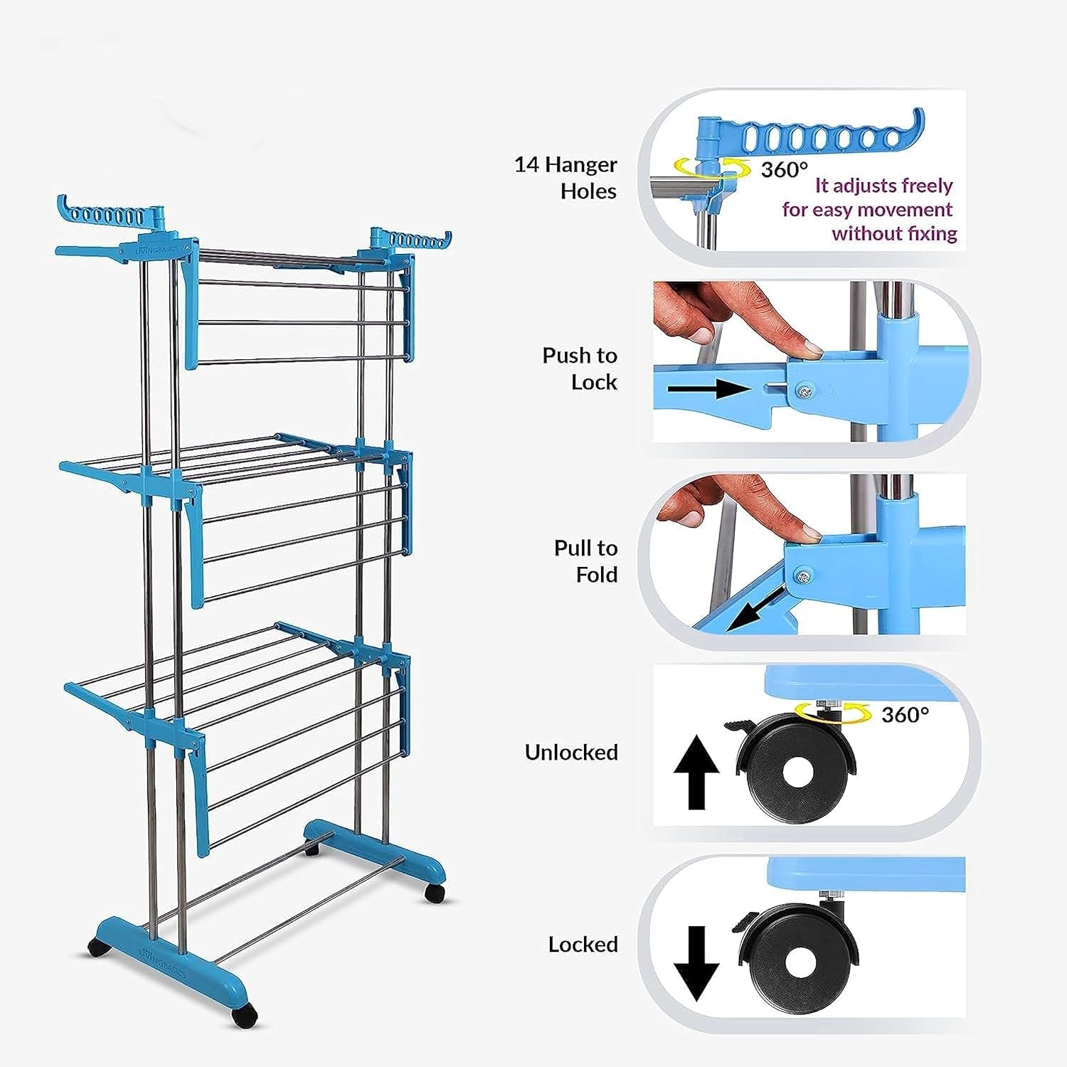 0733 Stainless Steel Cloth Drying Stand